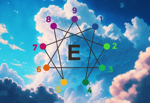 a picture of the Enneagram within the clouds